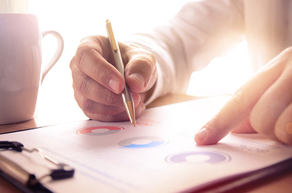 Person reviewing mortgage documents